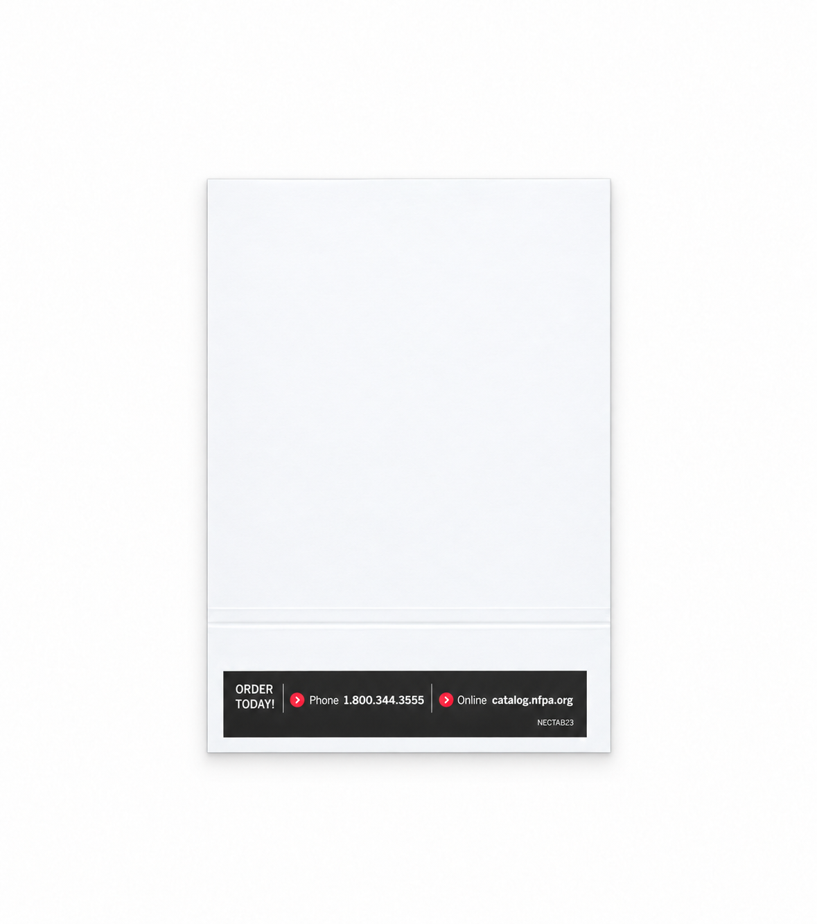 2023 NFPA NEC index tabs package back on a white background.