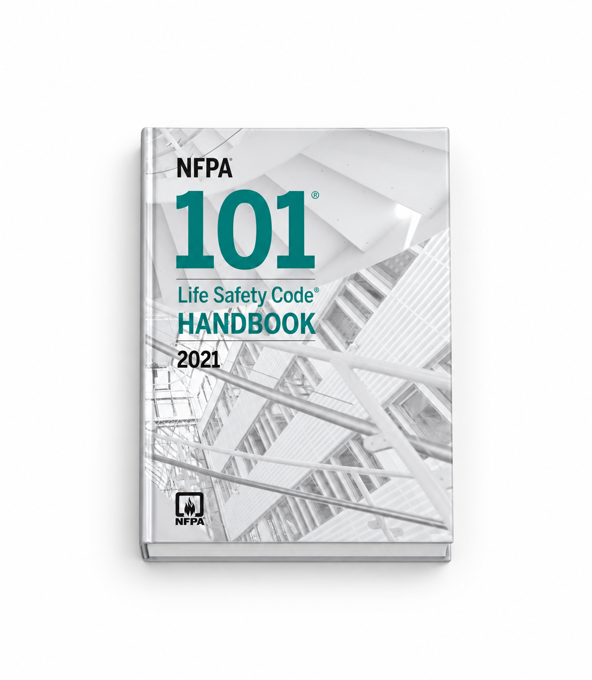 2021 NFPA 101 Life Safety Code Handbook — hardcover lying flat, front cover facing up