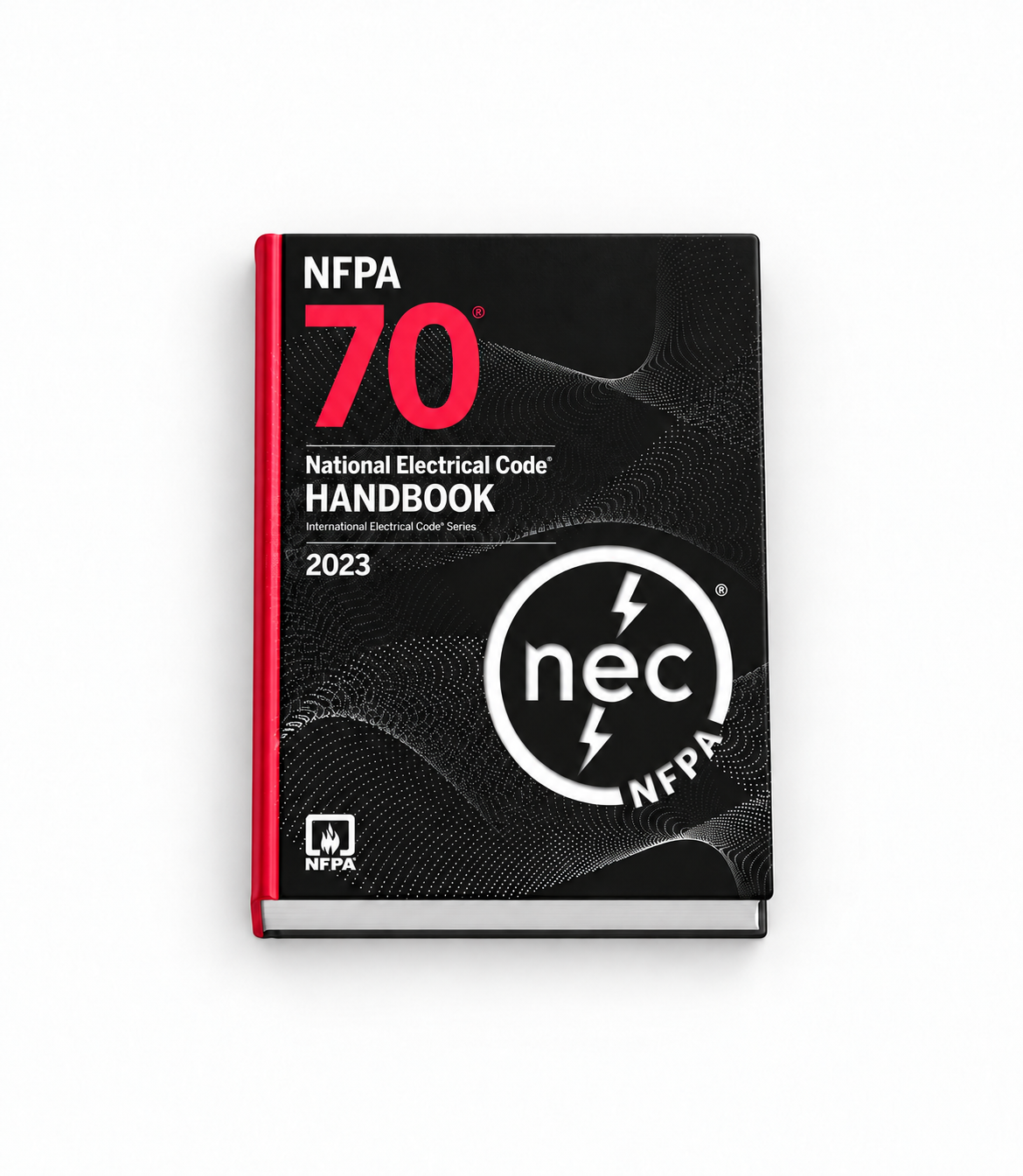 2023 NFPA 70 National Electrical Code Handbook — hardcover lying flat, front cover facing up