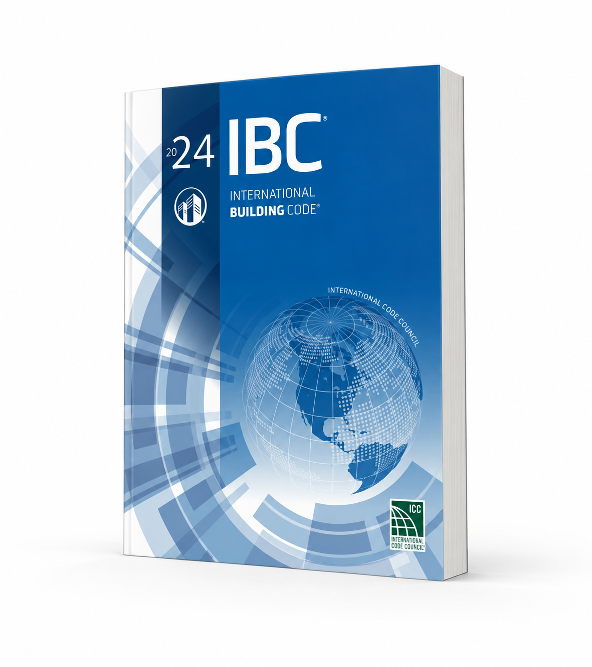 2024 International Building Code softcover, standing upright