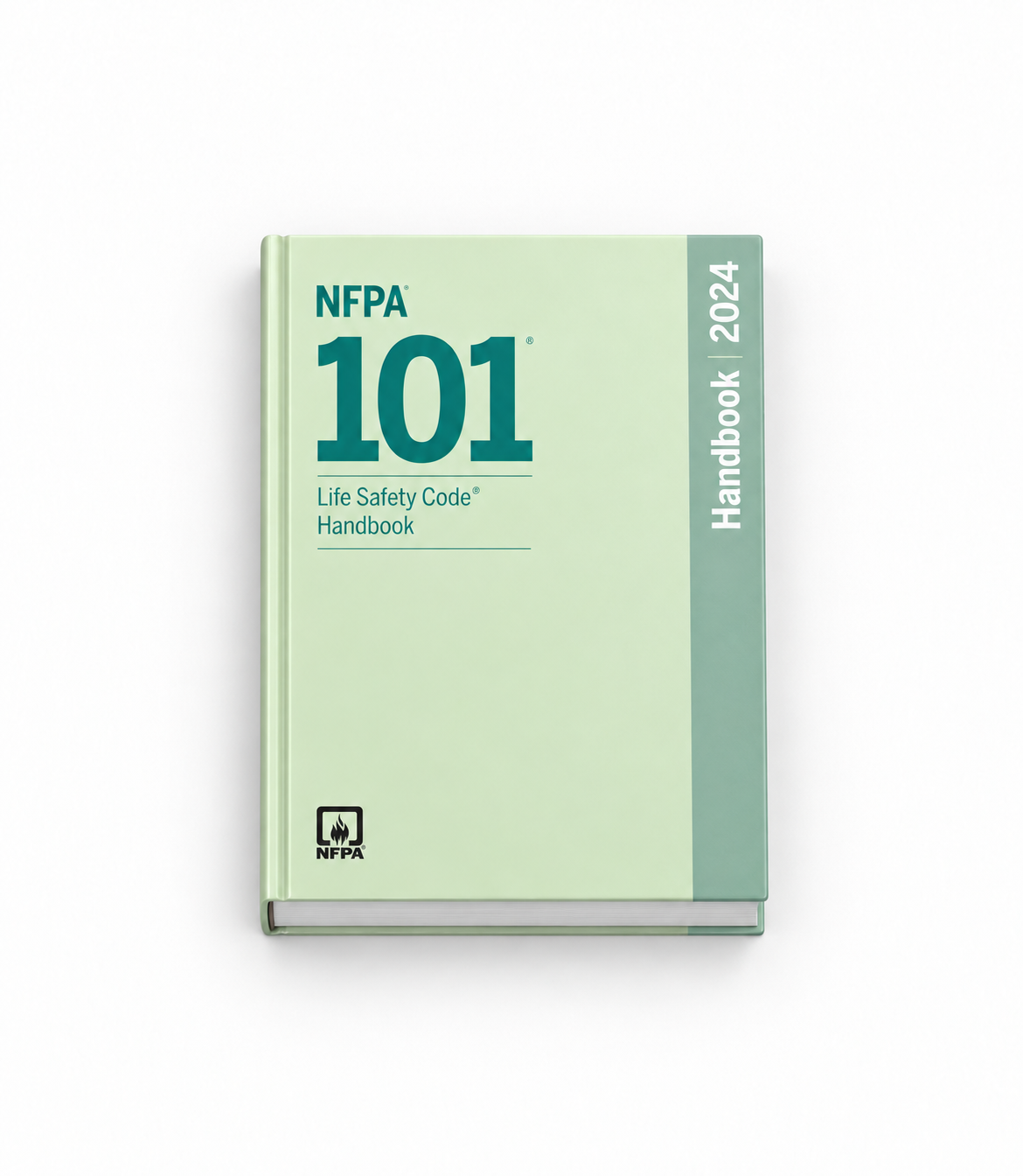 2024 NFPA 101 Life Safety Code Handbook — hardcover lying flat, front cover facing up