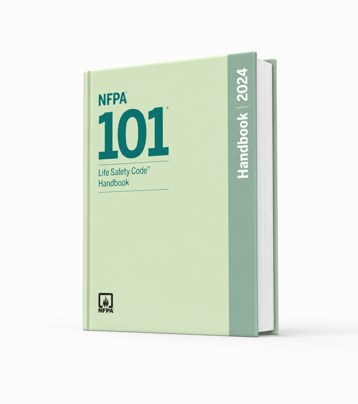 2024 NFPA 101 Life Safety Code Handbook — hardcover, front cover and page edge