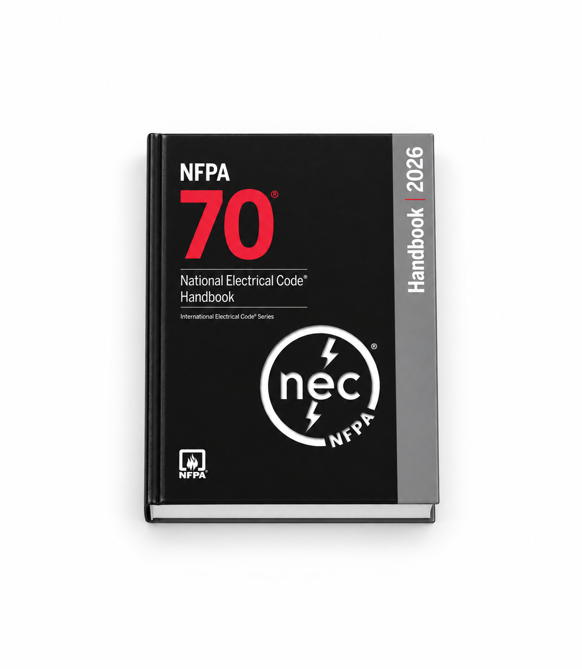 2026 NFPA 70 National Electrical Code NEC Handbook Hardcover — hardcover lying flat, front cover facing up