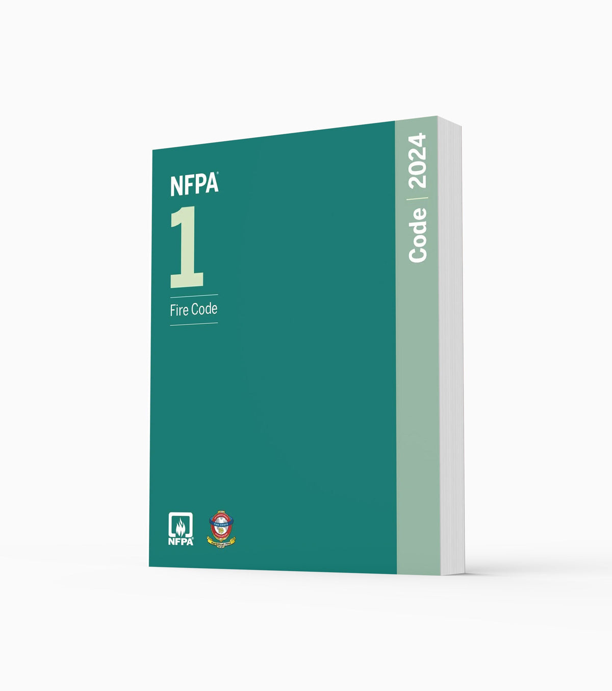 Product photo of 2024 NFPA 1 Fire Code, standing upright with the front cover visible.
