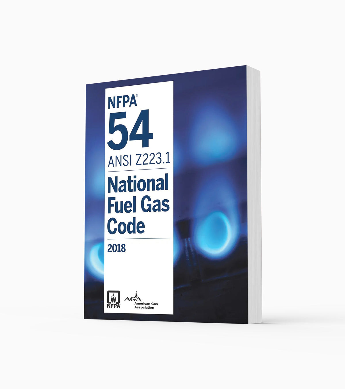 Product photo of 2018 NFPA 54 / ANSI Z223.1 National Fuel Gas Code, standing upright with the front cover visible.