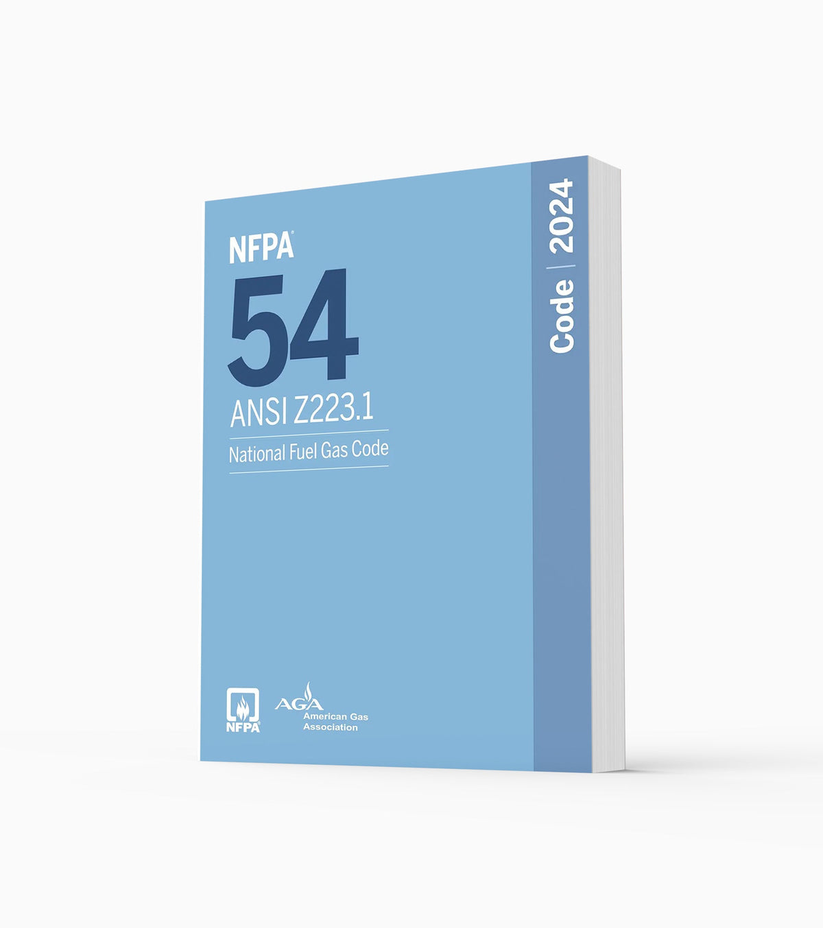 Product photo of 2024 NFPA 54/ANSI Z223.1 National Fuel Gas Code, standing upright with the front cover visible.