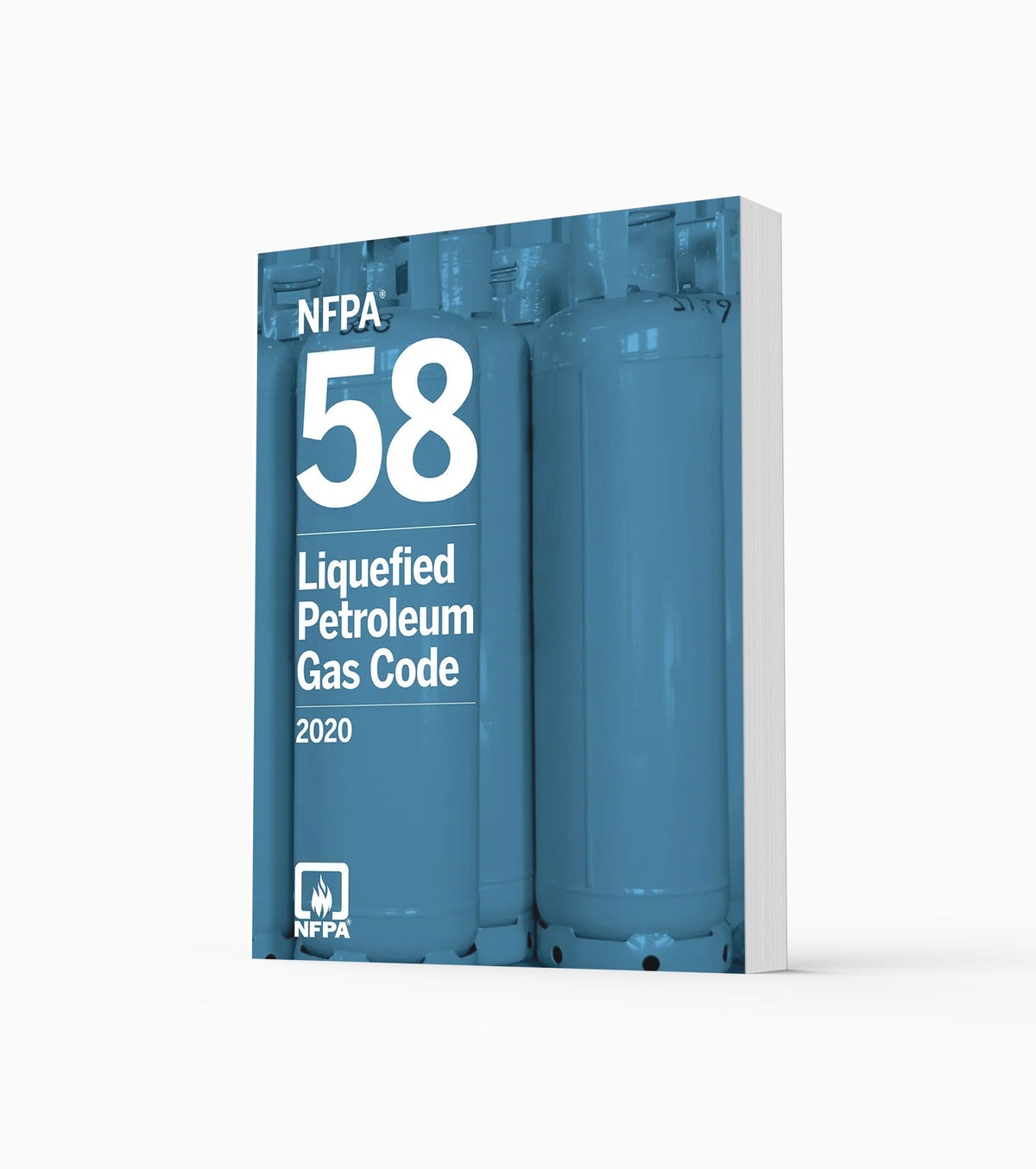 Product photo of 2020 NFPA 58 Liquefied Petroleum Gas Code, standing upright with the front cover visible.