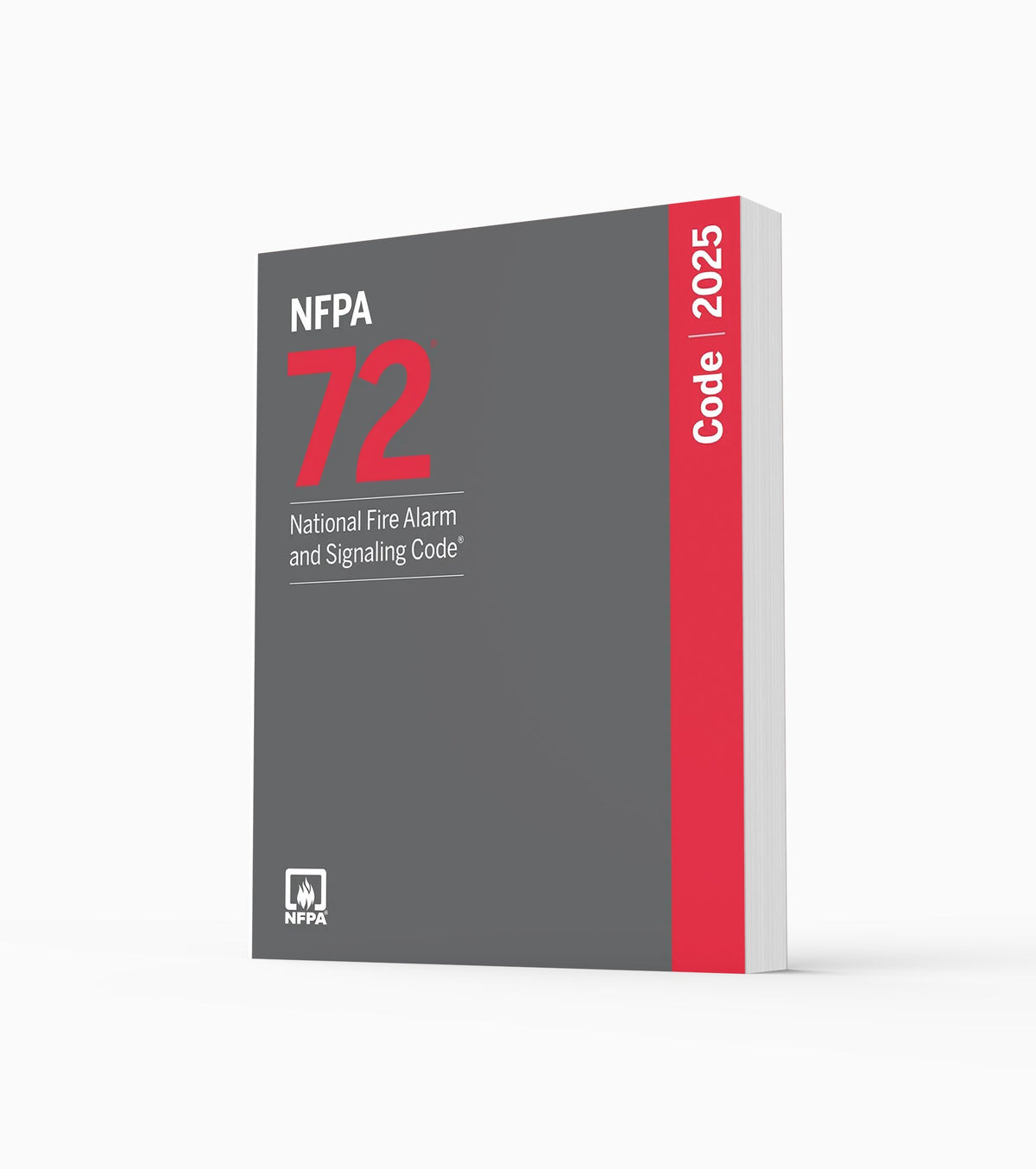 Product photo of 2025 NFPA 72 National Fire Alarm and Signaling Code, standing upright with the front cover visible.