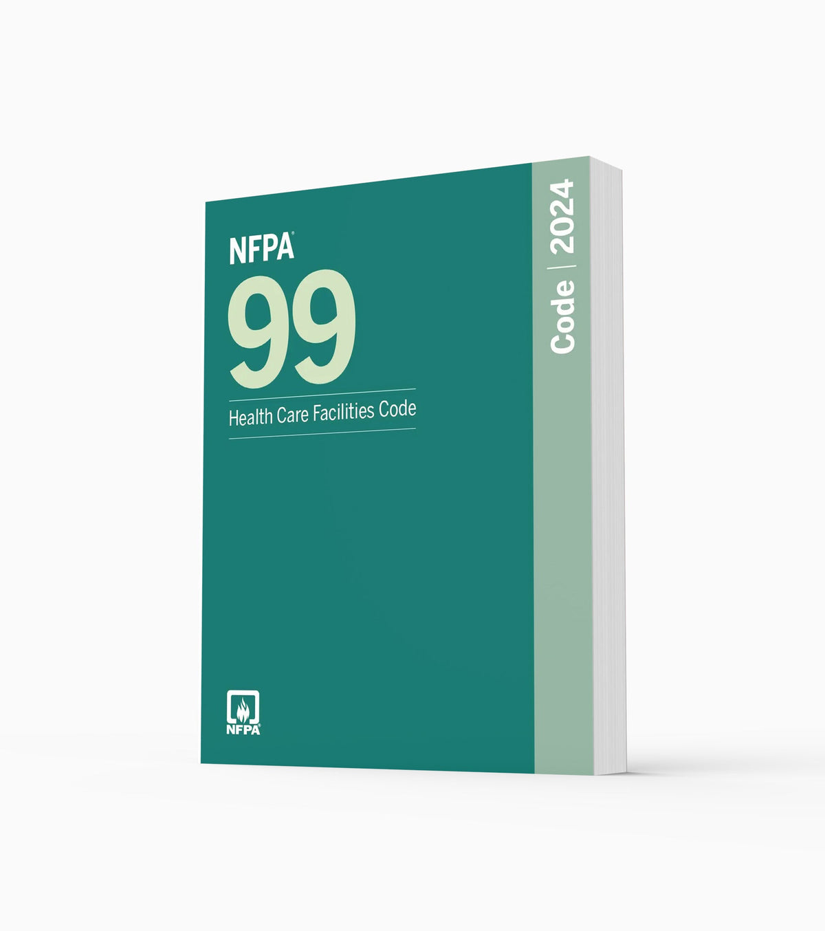 Product photo of 2024 NFPA 99 Health Care Facilities Code, standing upright with the front cover visible.