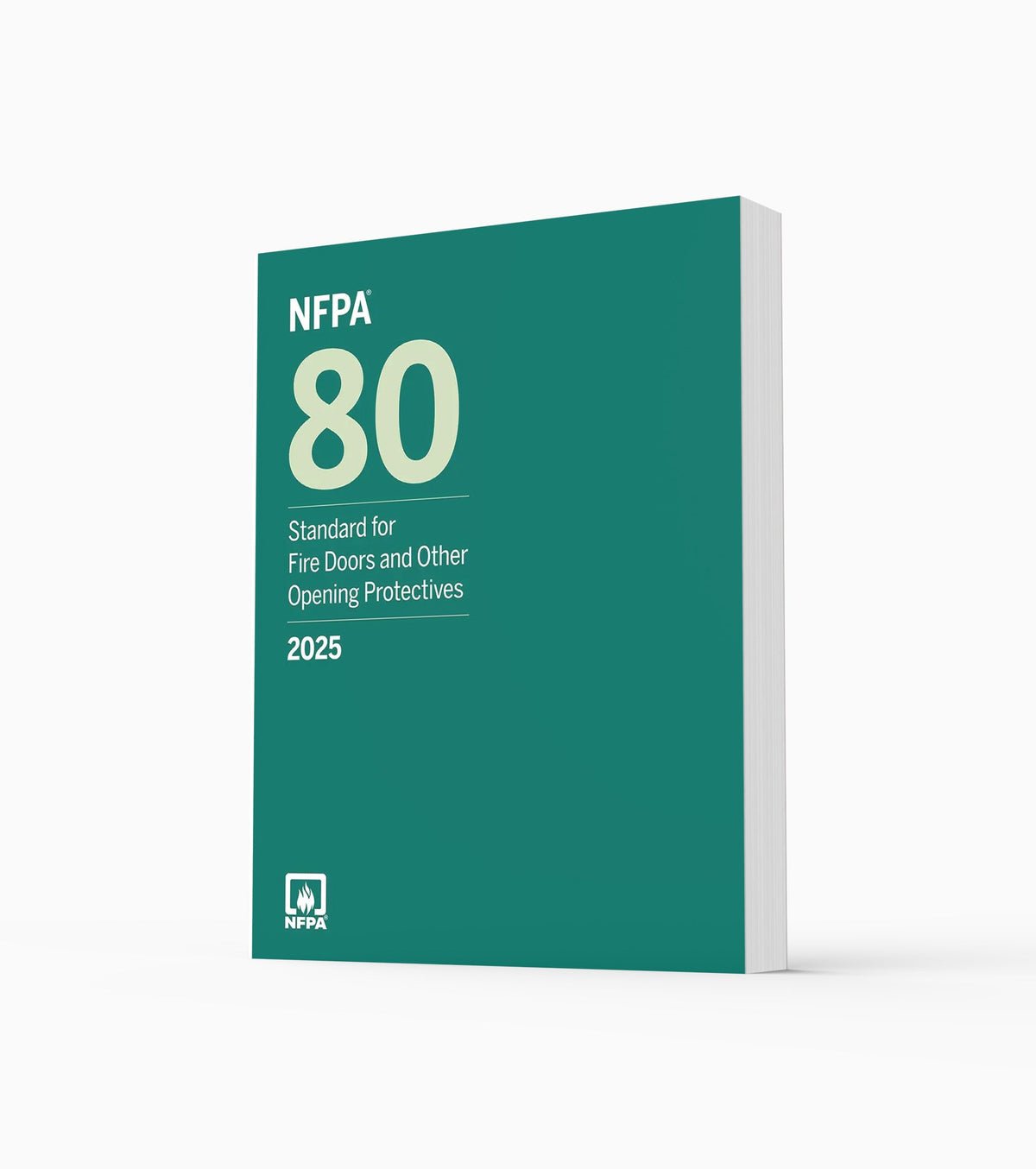 Product photo of 2025 NFPA 80 Standard for Fire Doors and Other Opening Protectives, standing upright with the front cover visible.