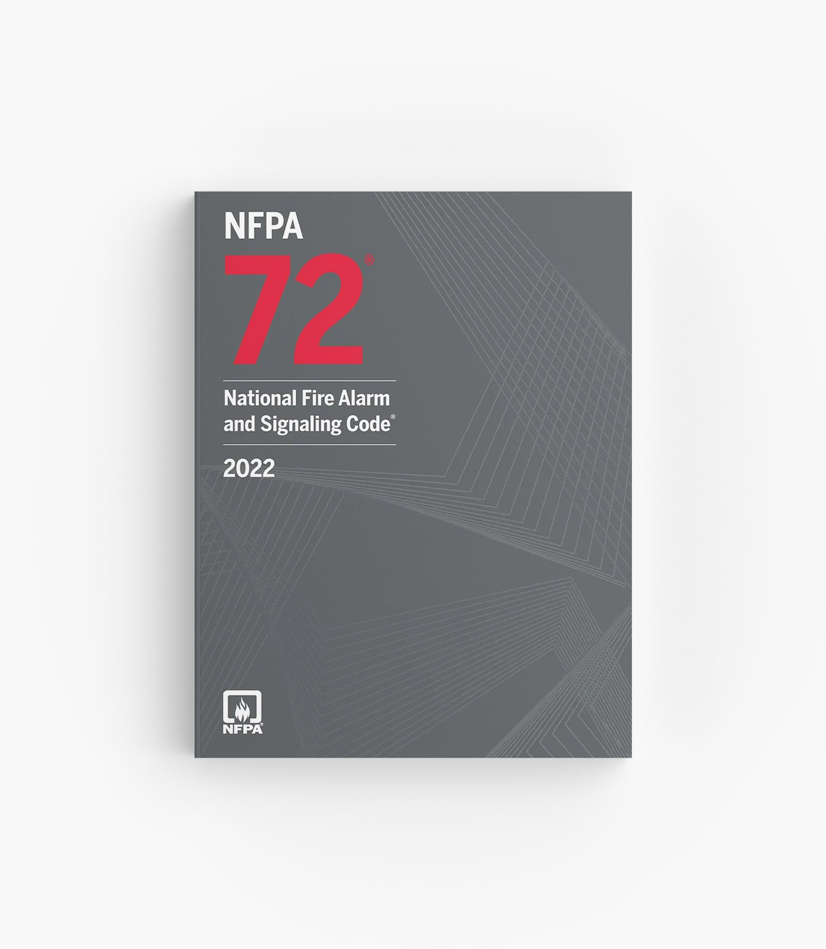 Product photo of 2022 NFPA 72 National Fire Alarm and Signaling Code, lying flat with the front cover visible.