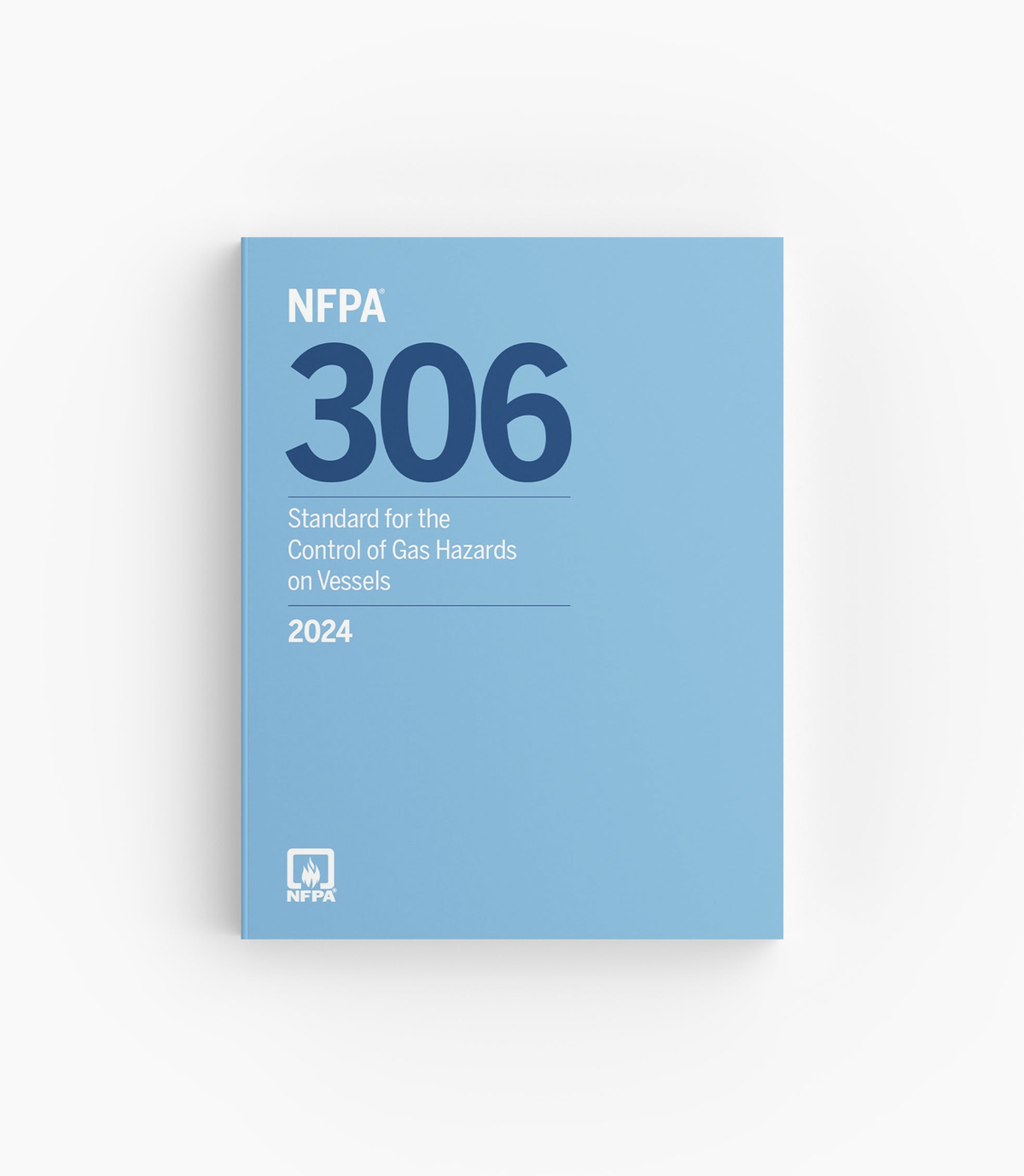 Product photo of 2024 NFPA 306 Standard for the Control of Gas Hazards on Vessels, lying flat with the front cover visible.