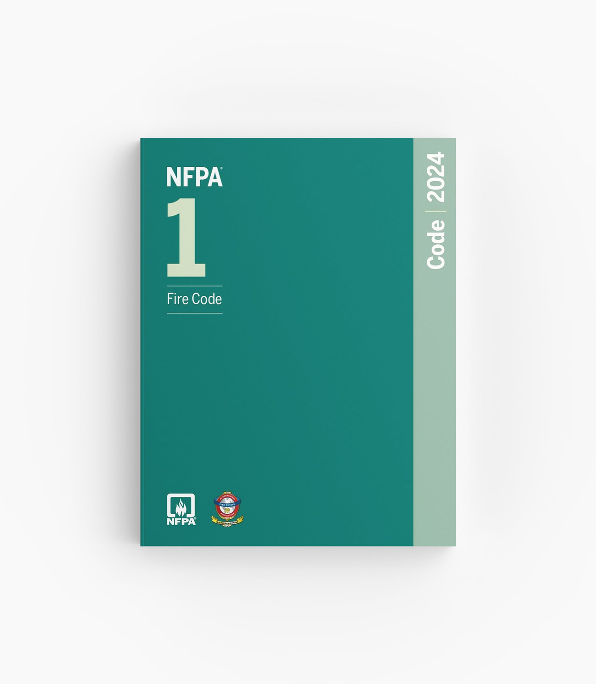 Product photo of 2024 NFPA 1 Fire Code, lying flat with the front cover visible.