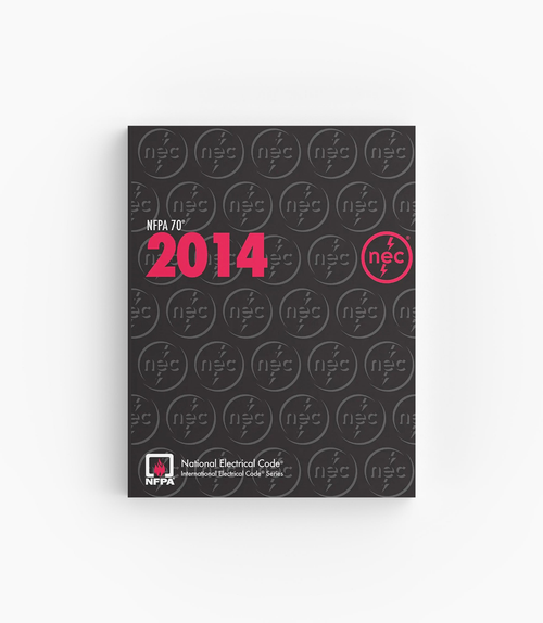 Product photo of 2014 NFPA 70 National Electrical Code, lying flat with the front cover visible.